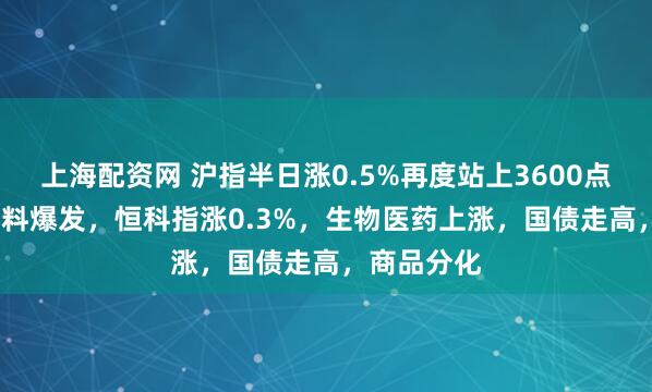上海配资网 沪指半日涨0.5%再度站上3600点，PEEK材料爆发，恒科指涨0.3%，生物医药上涨，国债走高，商品分化